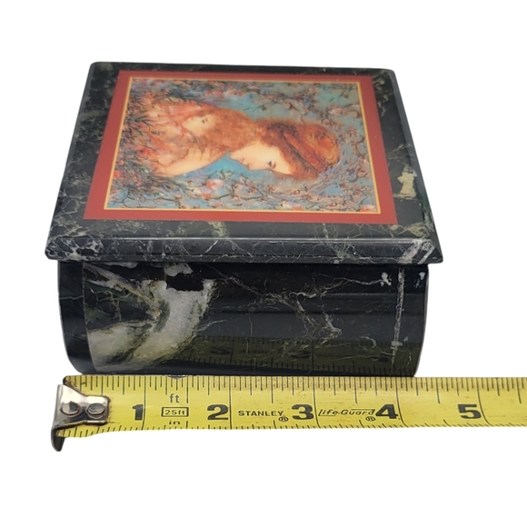 Vintage Edna Hibel Mother & Child Marble Trinket Jewelry Box - Picture 10 of 10